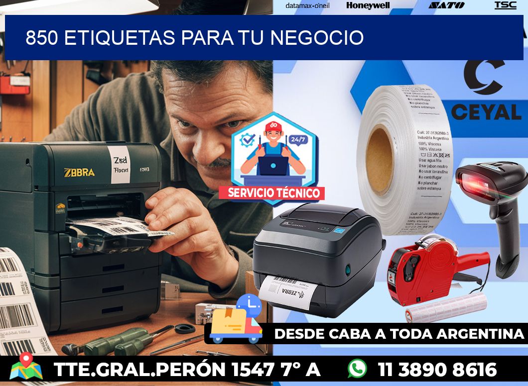850 etiquetas para tu negocio