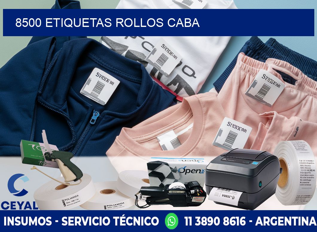 8500 etiquetas rollos CABA