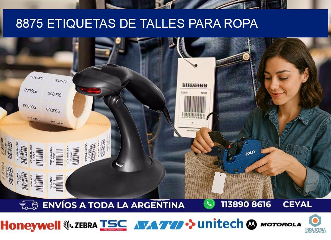 8875 etiquetas de talles para ropa
