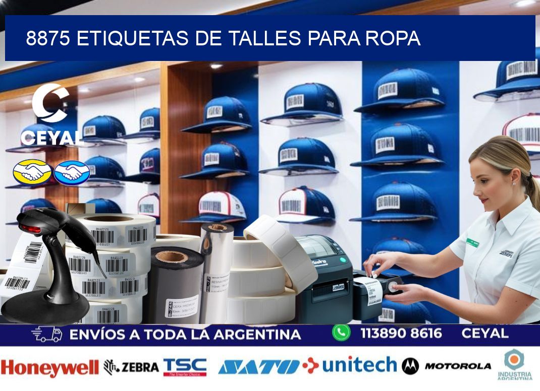 8875 etiquetas de talles para ropa