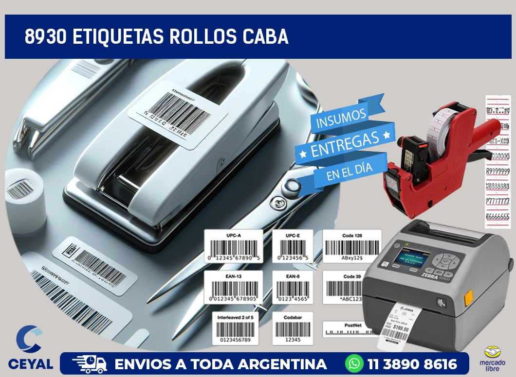 8930 etiquetas rollos CABA