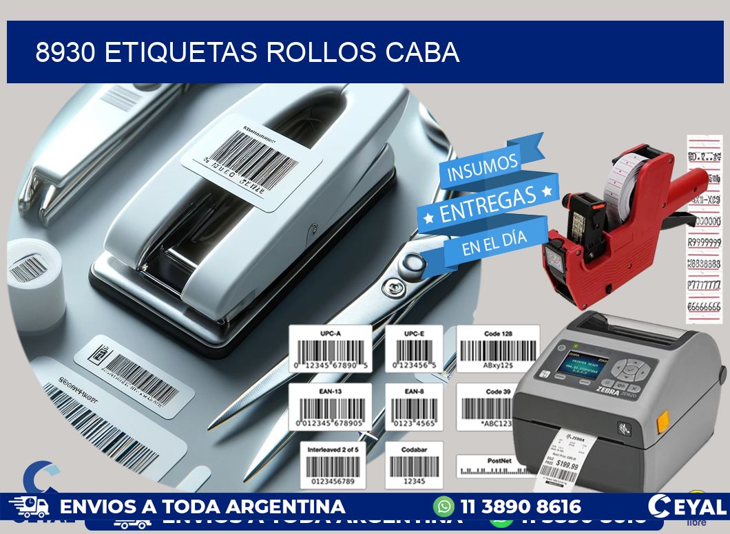 8930 etiquetas rollos CABA