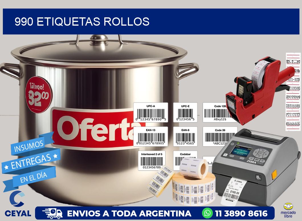 990 Etiquetas rollos
