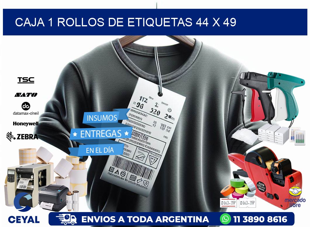 CAJA 1 ROLLOS DE ETIQUETAS 44 x 49