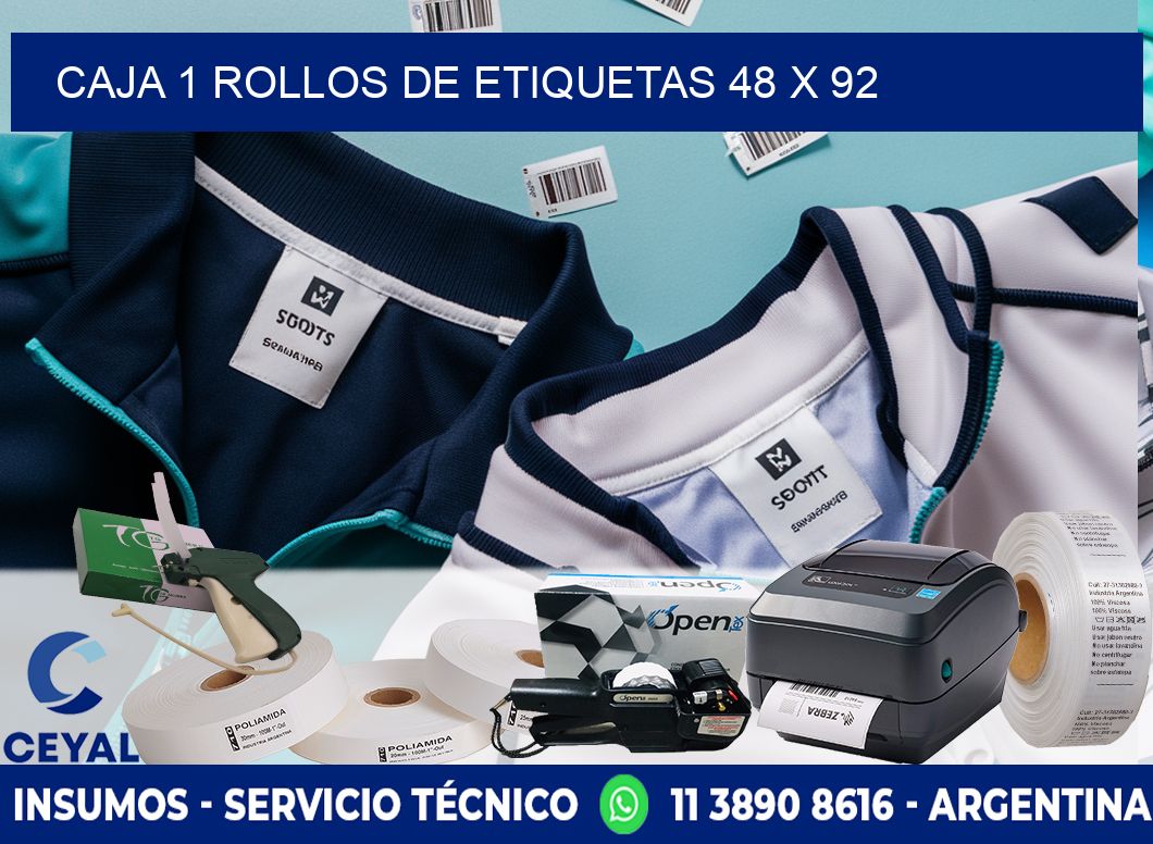 CAJA 1 ROLLOS DE ETIQUETAS 48 x 92