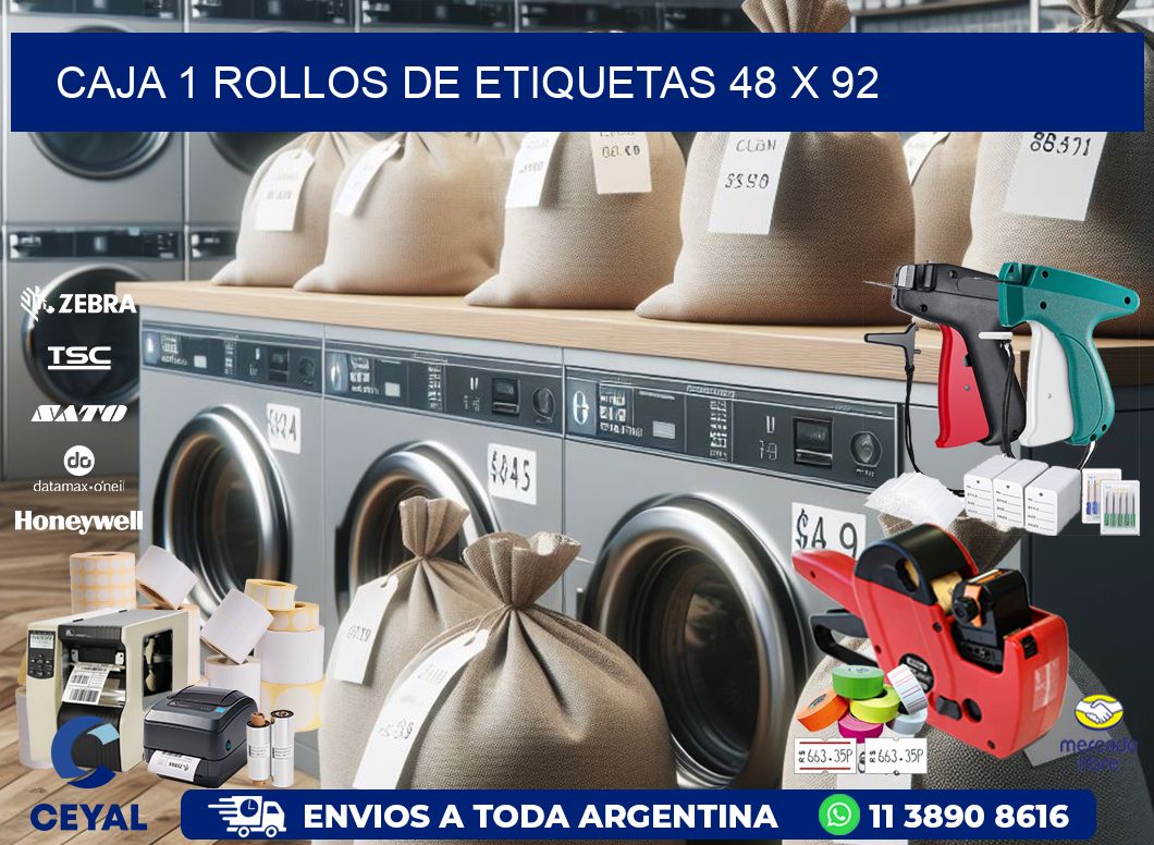CAJA 1 ROLLOS DE ETIQUETAS 48 x 92
