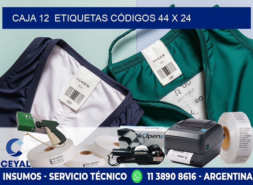 CAJA 12  ETIQUETAS CÓDIGOS 44 x 24