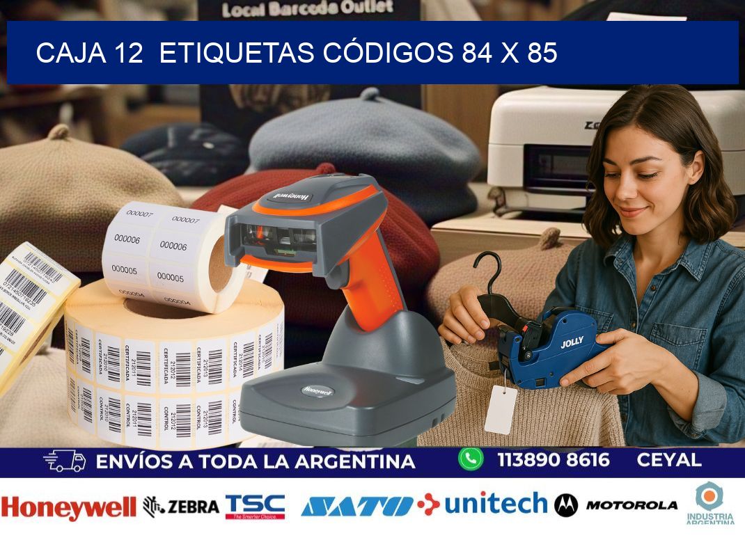 CAJA 12  ETIQUETAS CÓDIGOS 84 x 85