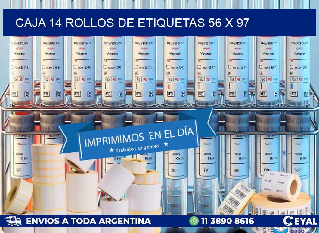 CAJA 14 ROLLOS DE ETIQUETAS 56 x 97