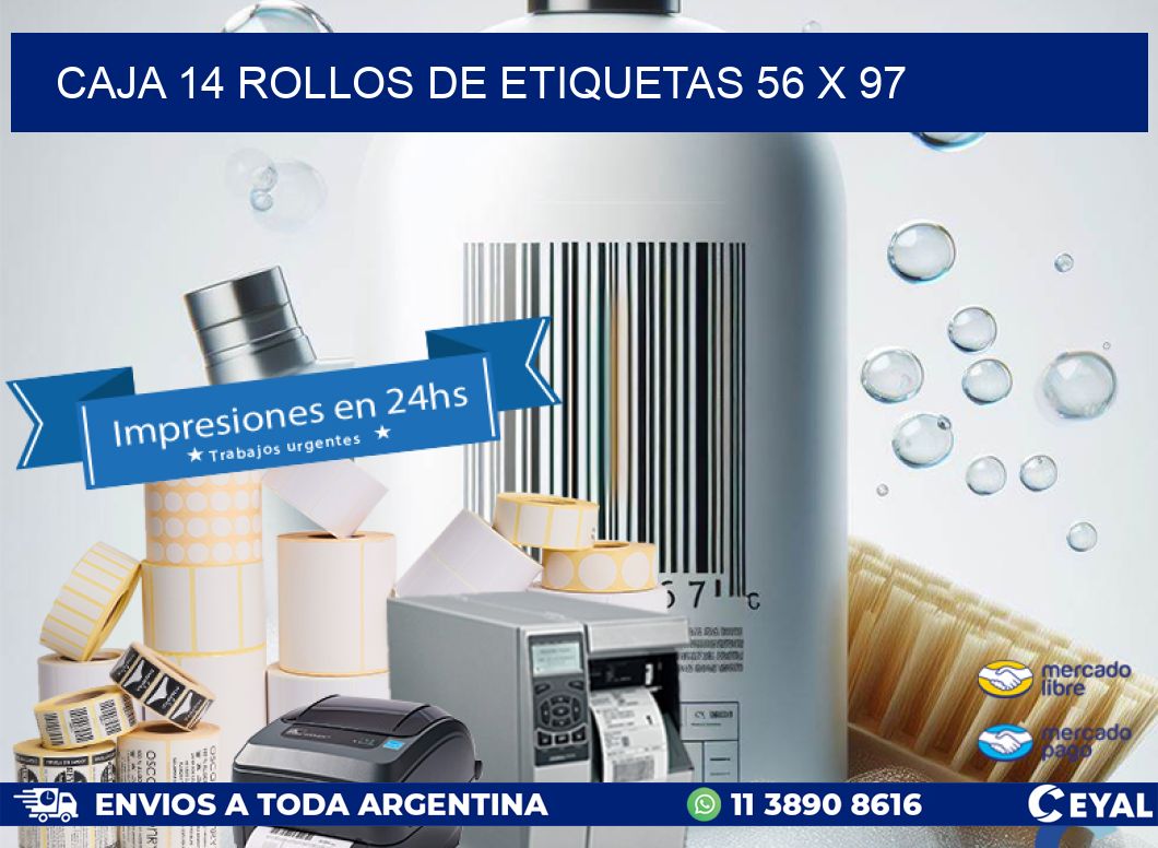 CAJA 14 ROLLOS DE ETIQUETAS 56 x 97