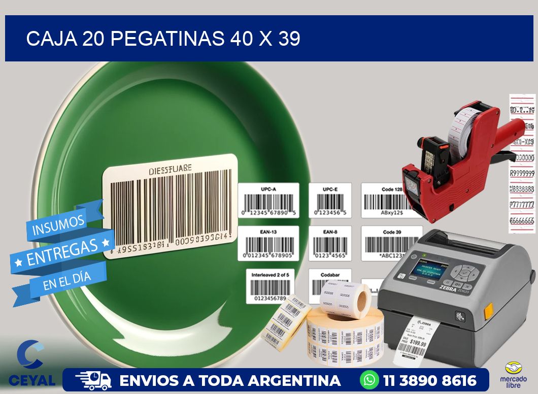 CAJA 20 PEGATINAS 40 x 39