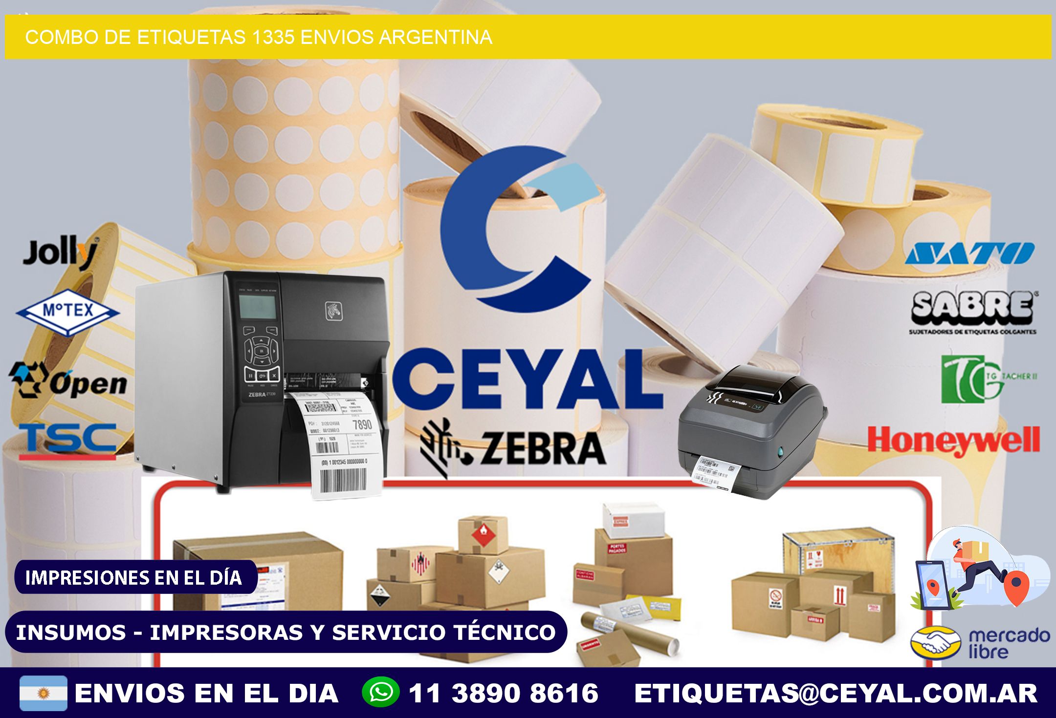 Combo de etiquetas 1335 ENVIOS ARGENTINA