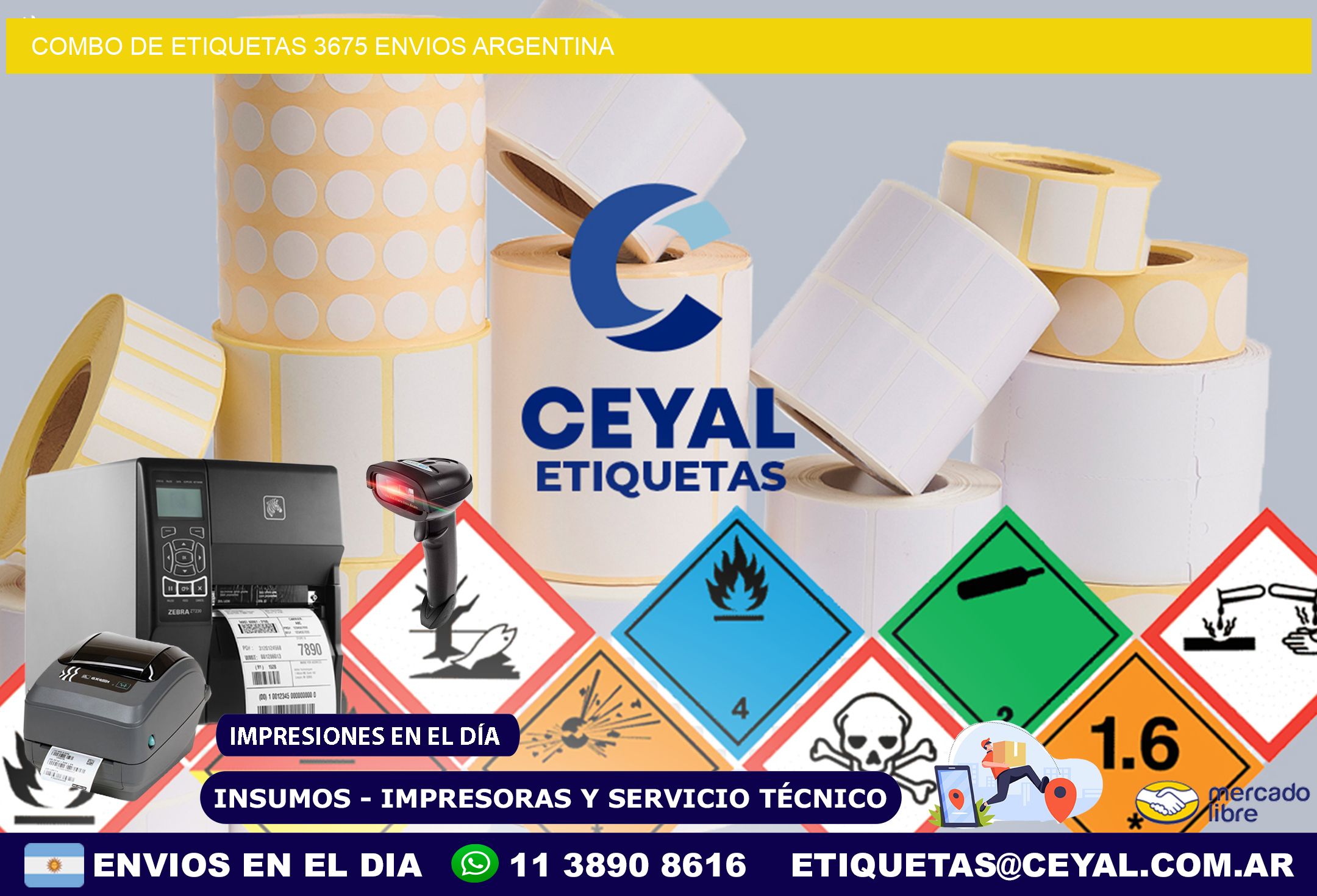 Combo de etiquetas 3675 ENVIOS ARGENTINA