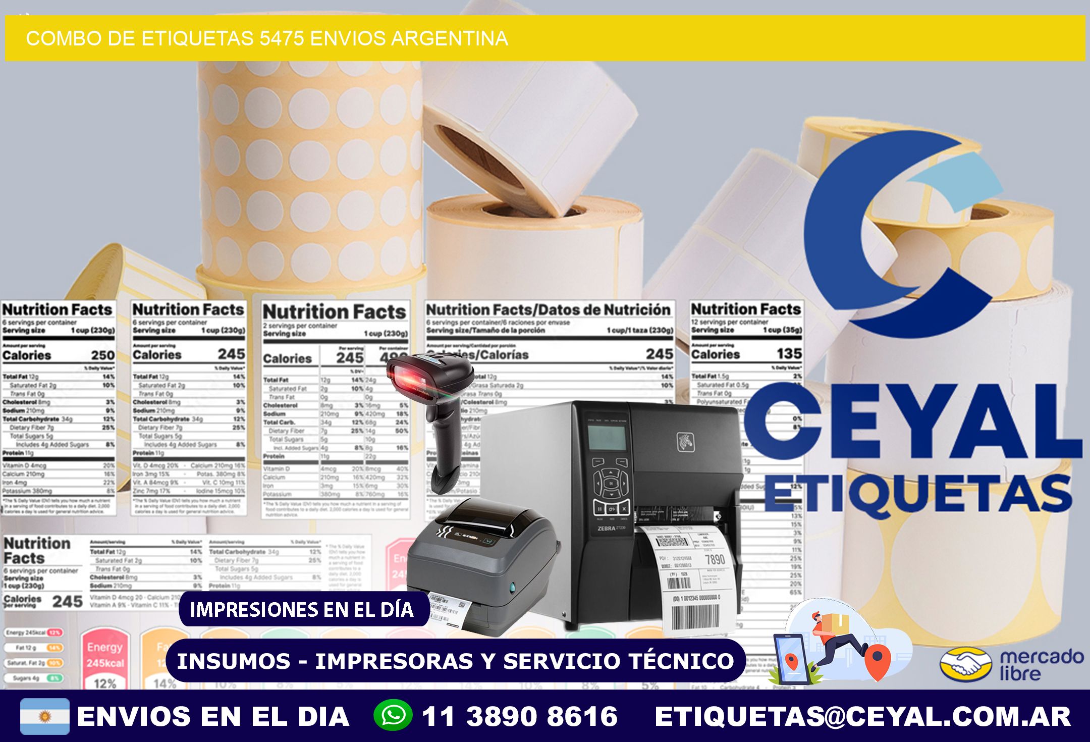 Combo de etiquetas 5475 ENVIOS ARGENTINA