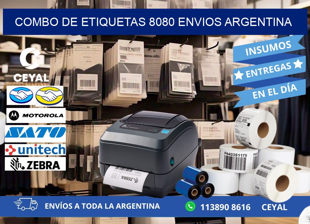 Combo de etiquetas 8080 ENVIOS ARGENTINA