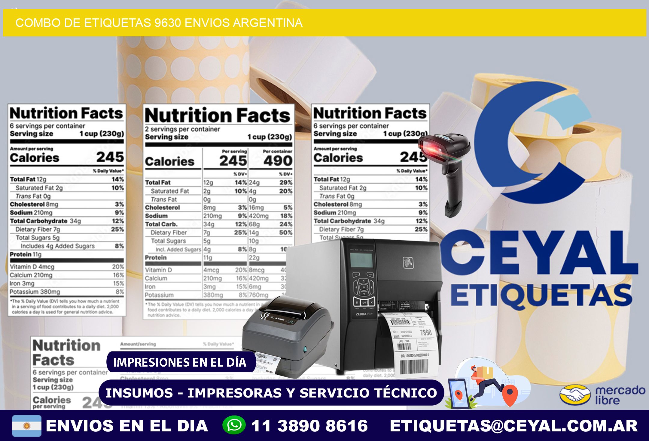 Combo de etiquetas 9630 ENVIOS ARGENTINA