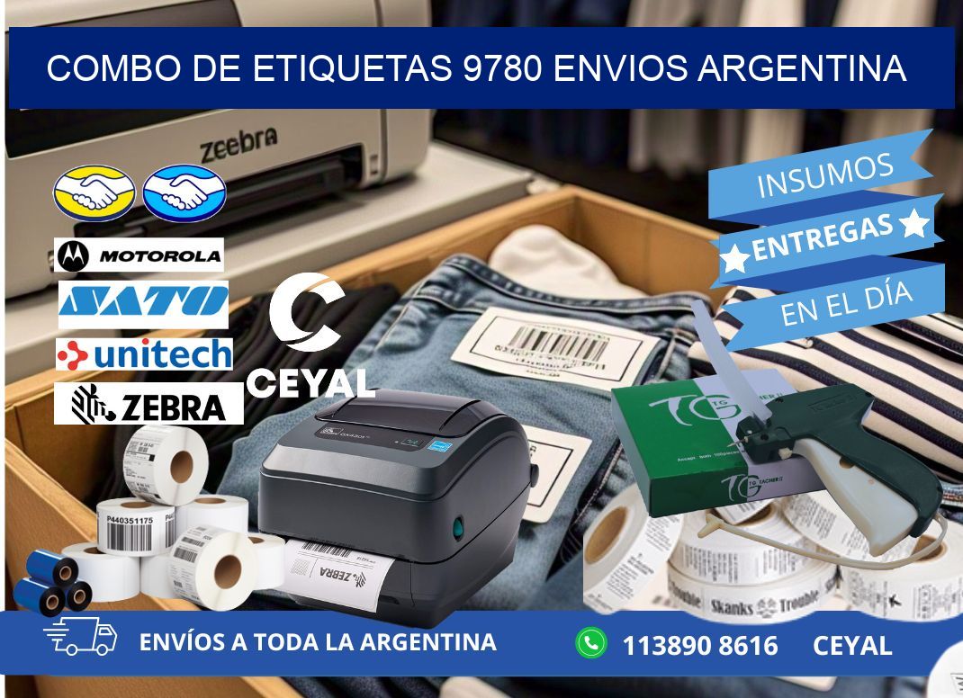 Combo de etiquetas 9780 ENVIOS ARGENTINA