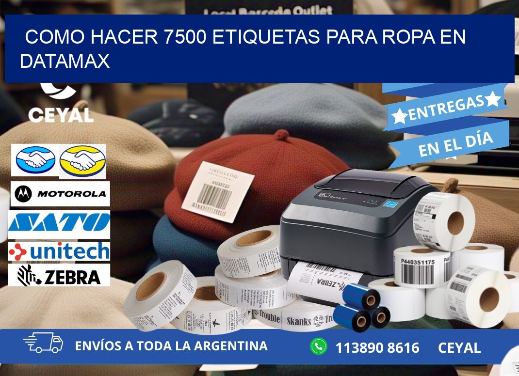 Como hacer 7500 etiquetas para ropa en datamax