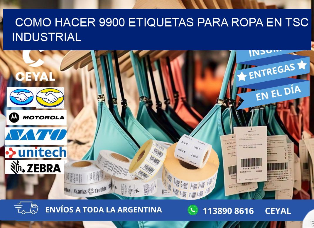 Como hacer 9900 etiquetas para ropa en tsc industrial