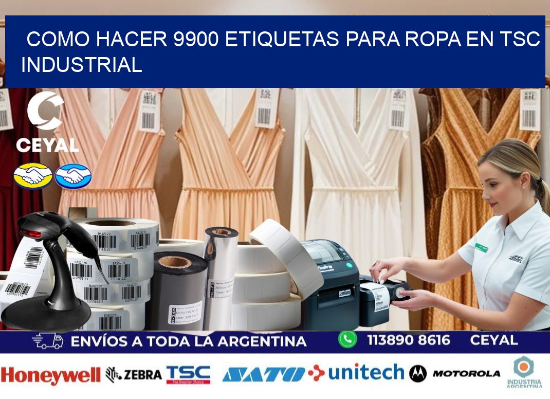 Como hacer 9900 etiquetas para ropa en tsc industrial