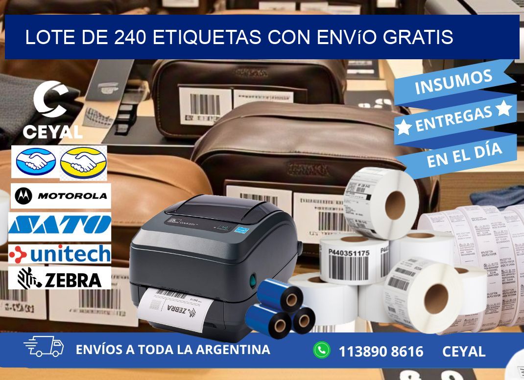 Lote de 240 etiquetas con envío gratis