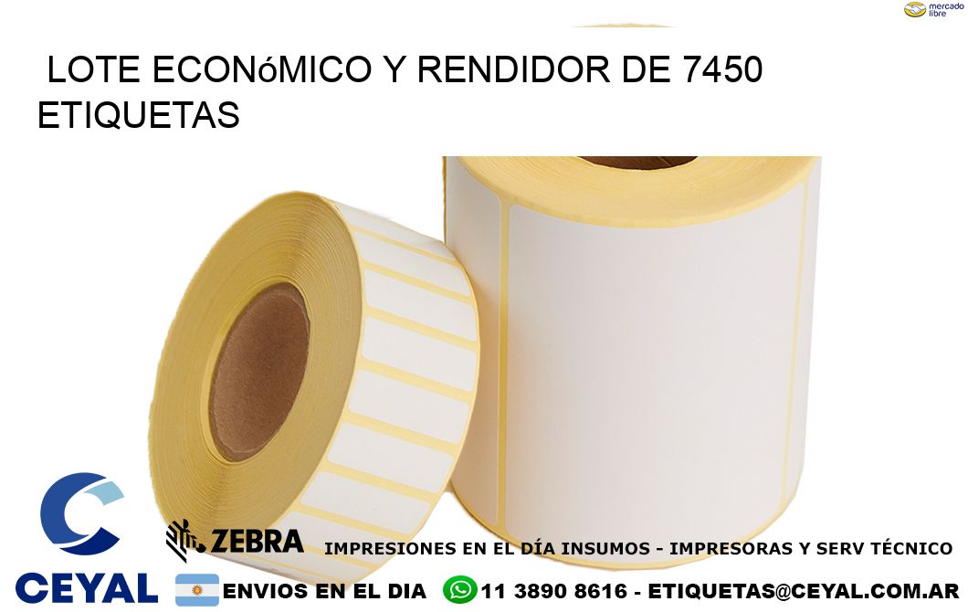 Lote económico y rendidor de 7450 etiquetas