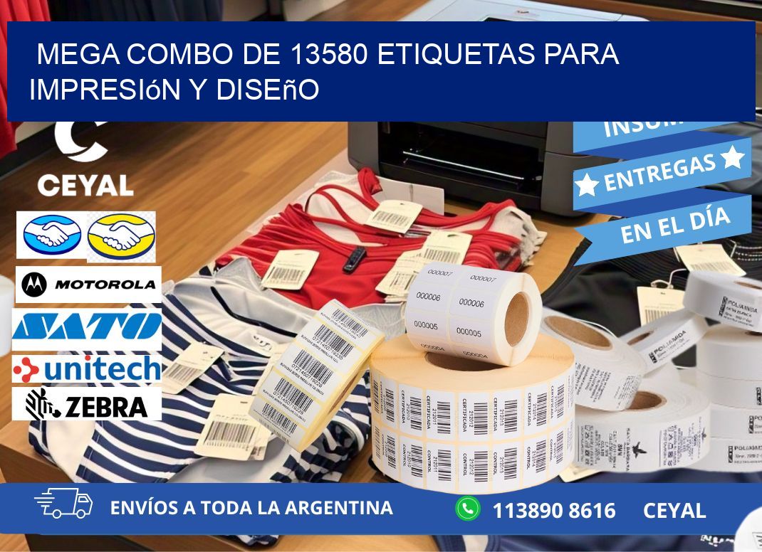 Mega combo de 13580 etiquetas para impresión y diseño