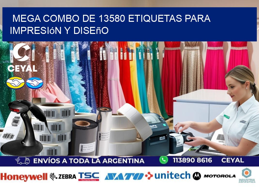 Mega combo de 13580 etiquetas para impresión y diseño