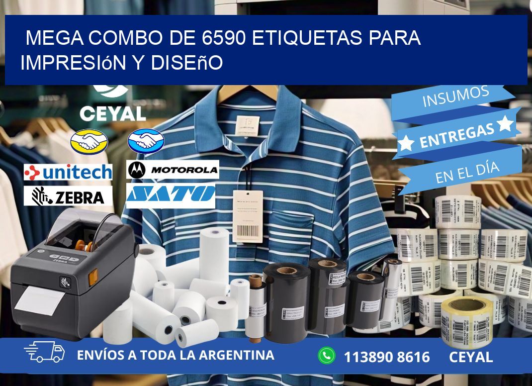 Mega combo de 6590 etiquetas para impresión y diseño