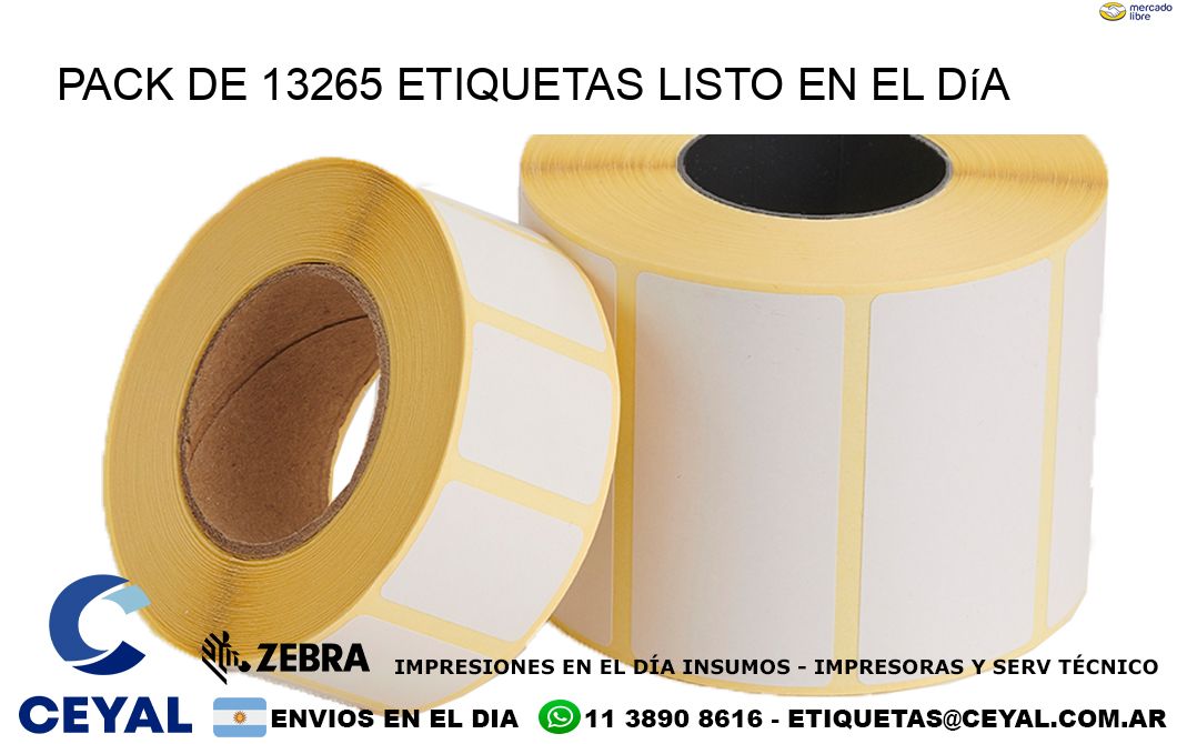 Pack de 13265 etiquetas listo en el día