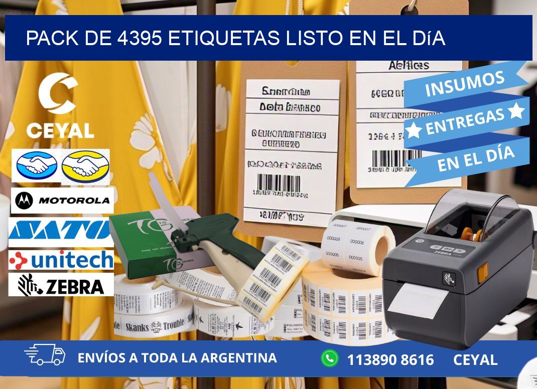 Pack de 4395 etiquetas listo en el día