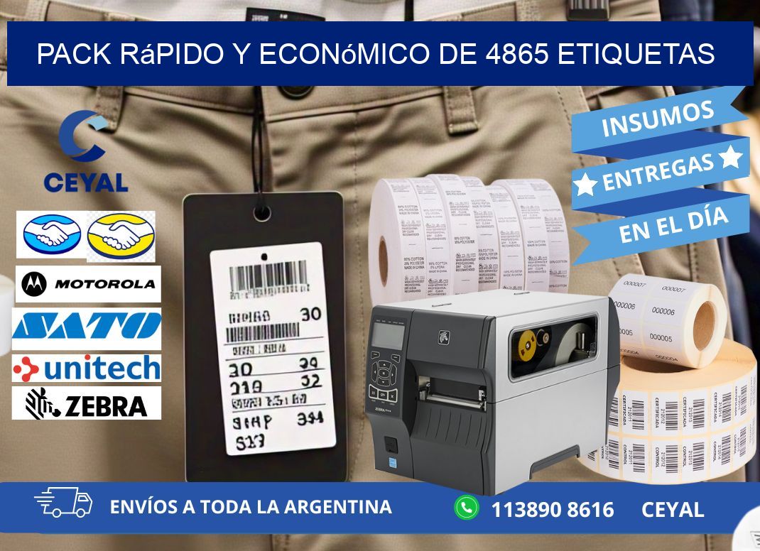 Pack rápido y económico de 4865 etiquetas