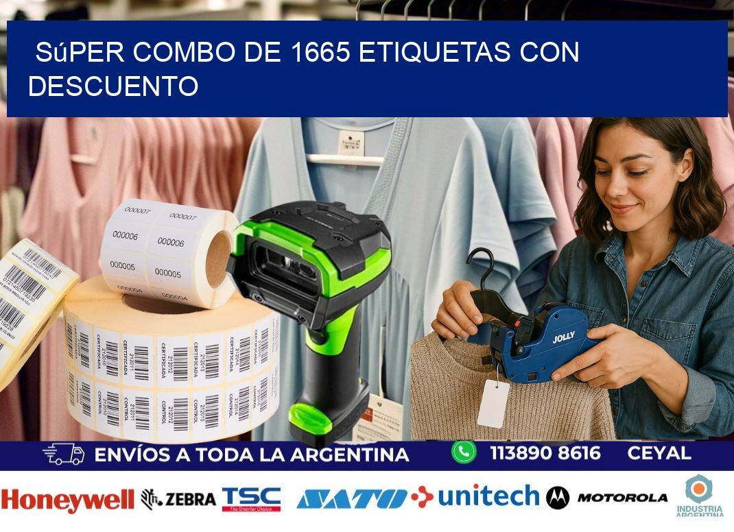 Súper combo de 1665 etiquetas con descuento