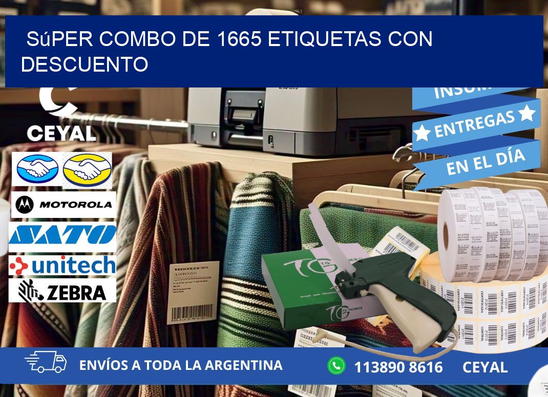 Súper combo de 1665 etiquetas con descuento