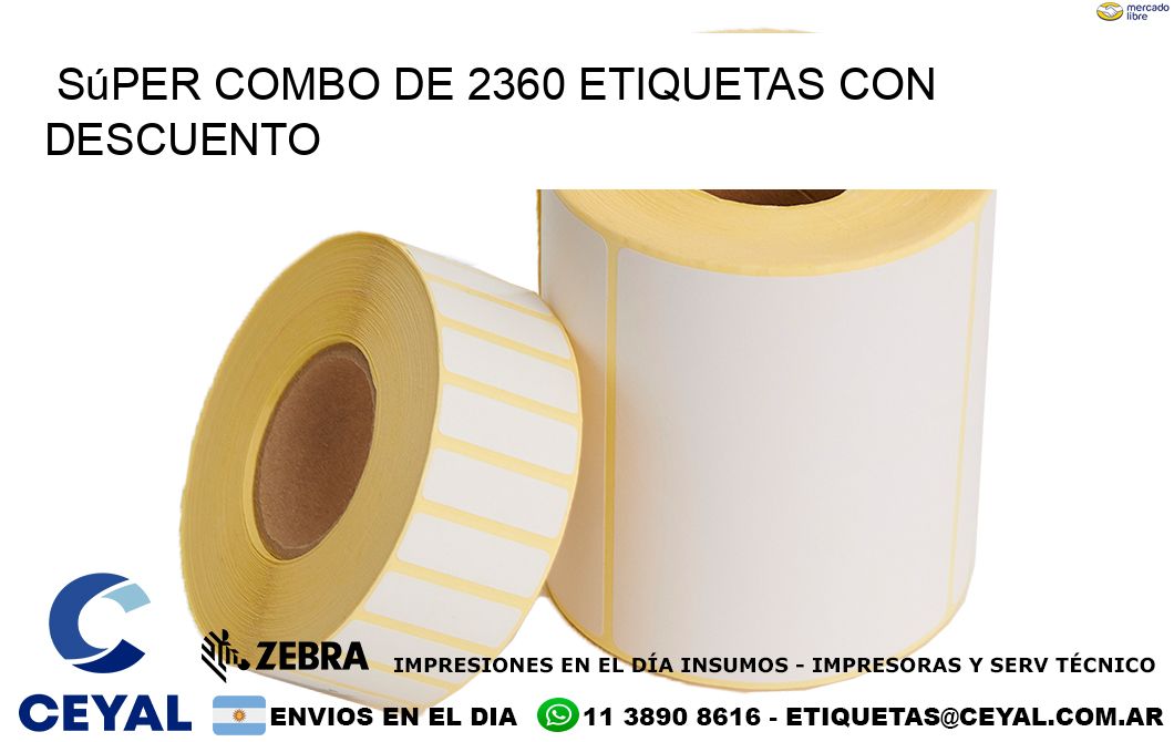 Súper combo de 2360 etiquetas con descuento