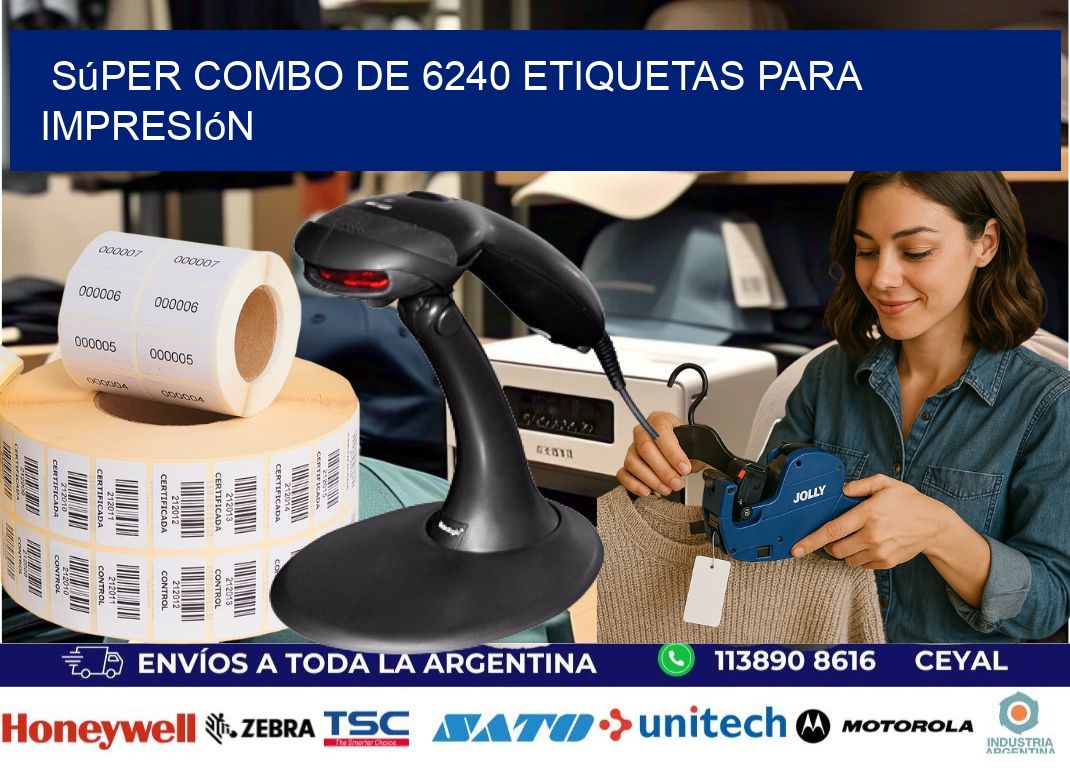 Súper combo de 6240 etiquetas para impresión