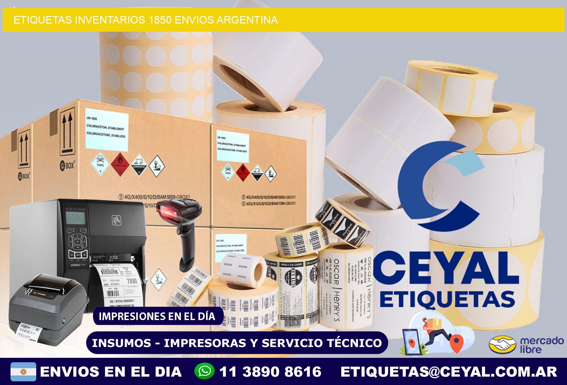 etiquetas inventarios 1850 ENVIOS ARGENTINA