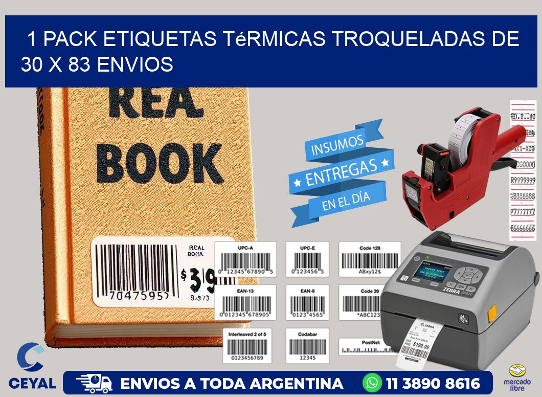 1 Pack etiquetas Térmicas Troqueladas De 30 x 83 ENVIOS