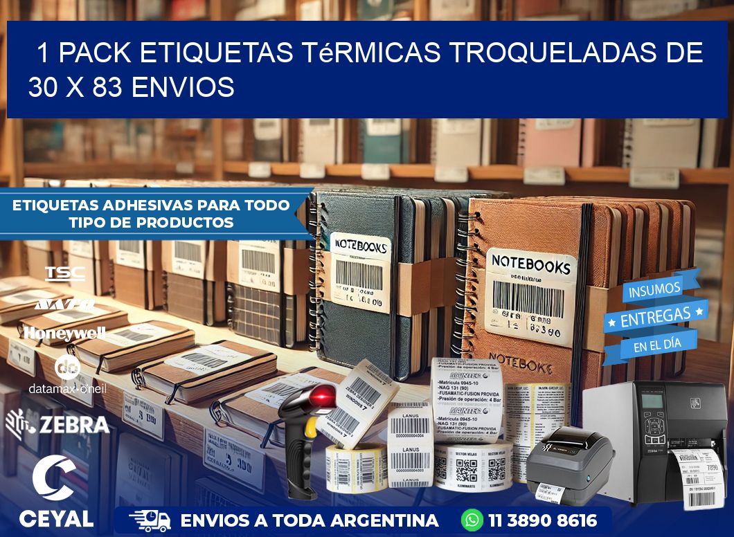 1 Pack etiquetas Térmicas Troqueladas De 30 x 83 ENVIOS