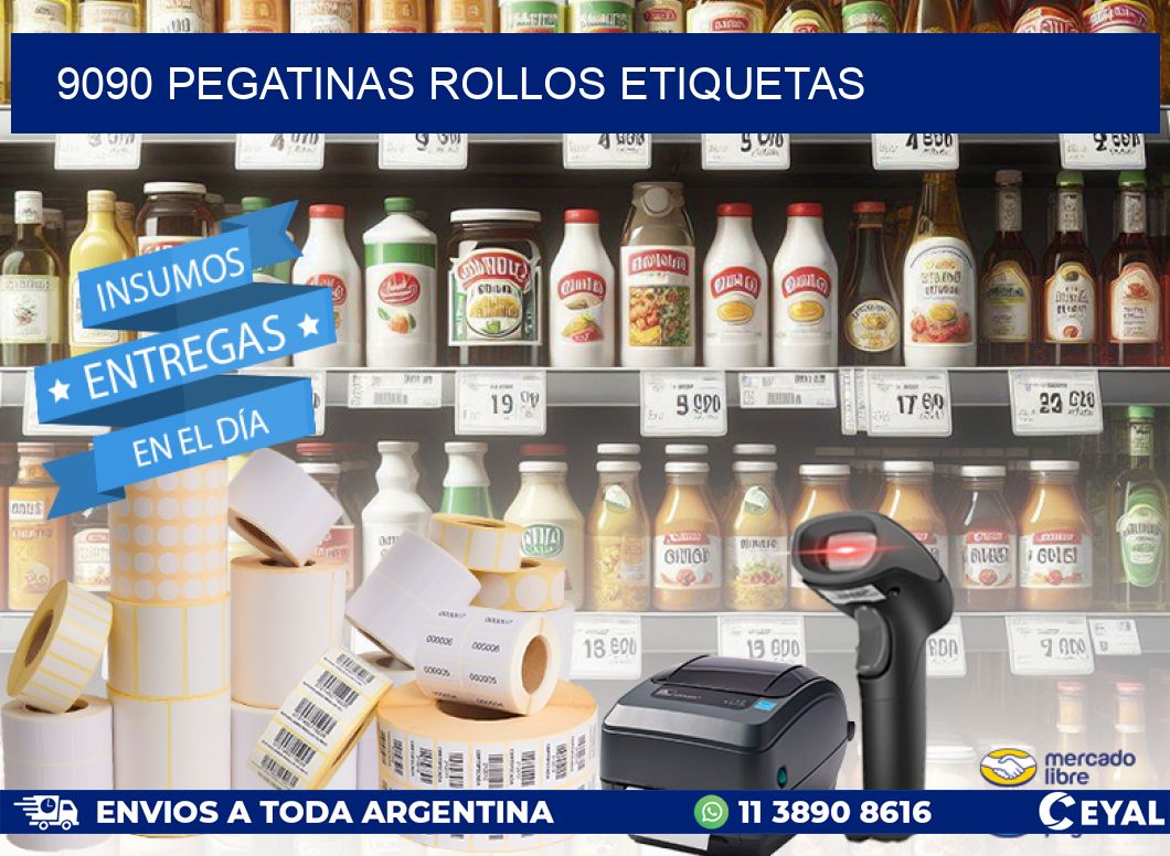 9090 Pegatinas rollos etiquetas