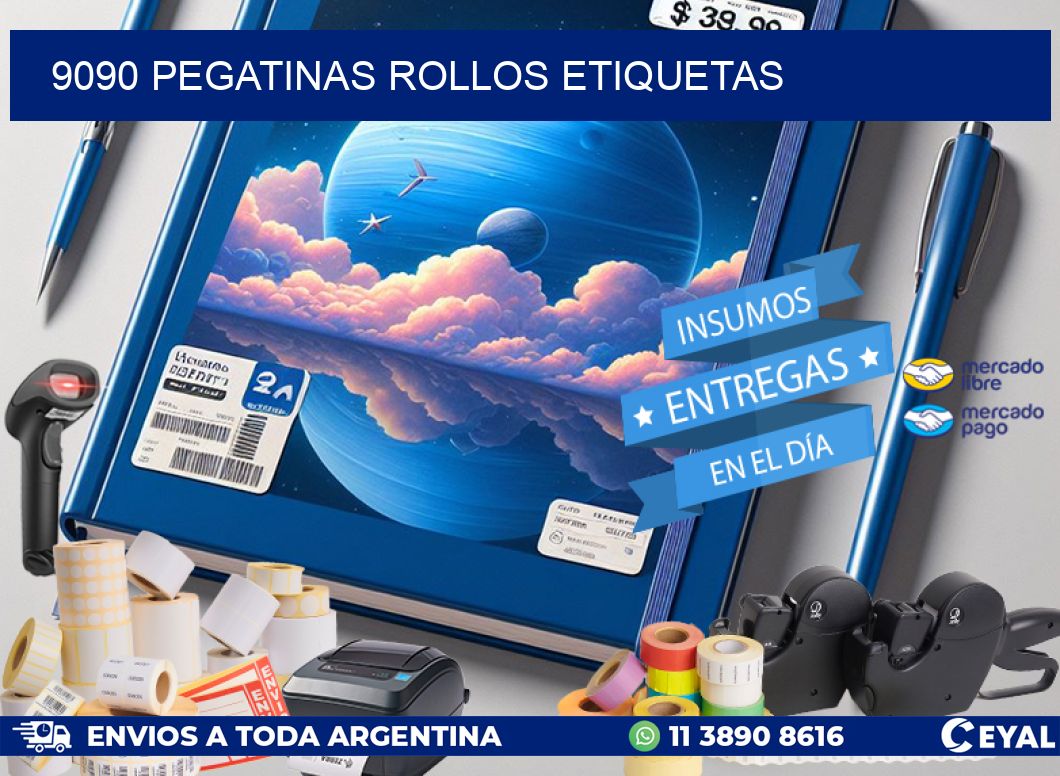 9090 Pegatinas rollos etiquetas