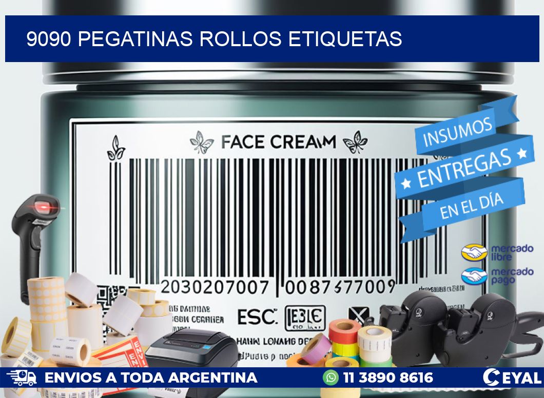 9090 Pegatinas rollos etiquetas