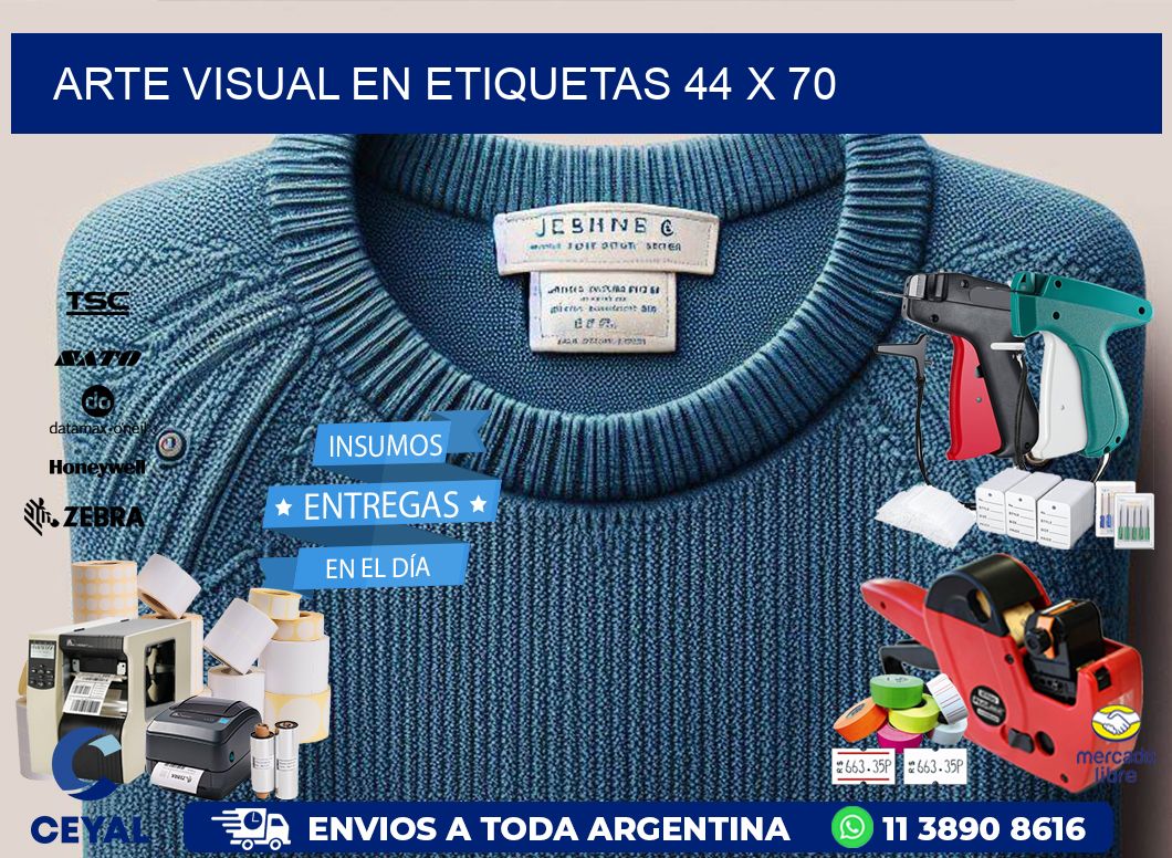 Arte visual en etiquetas 44 x 70