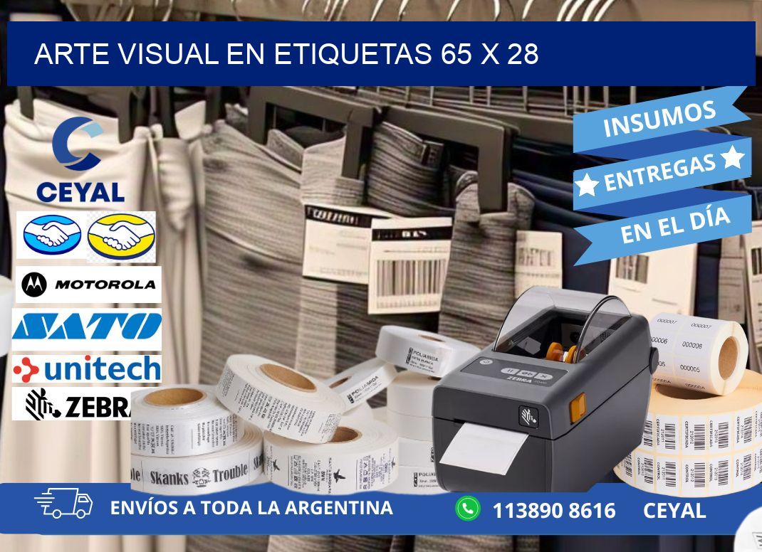 Arte visual en etiquetas 65 x 28