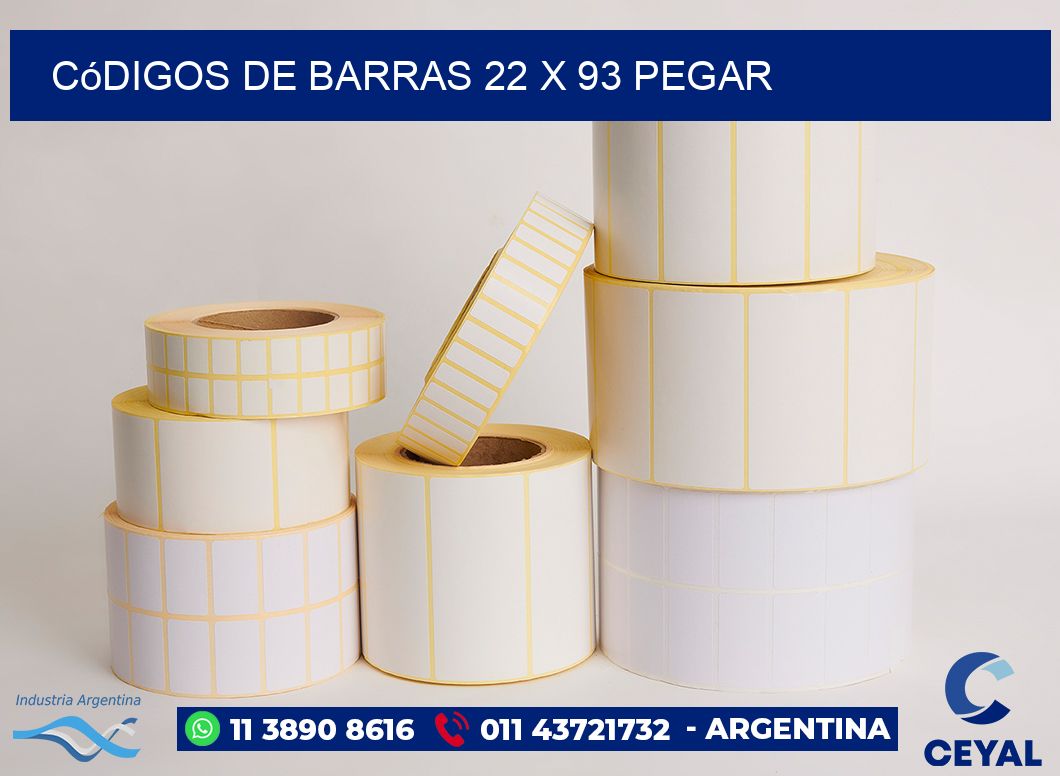 Códigos de Barras 22 x 93 pegar