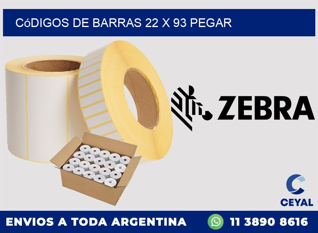 Códigos de Barras 22 x 93 pegar