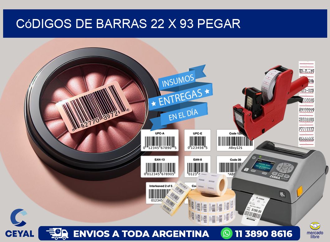 Códigos de Barras 22 x 93 pegar