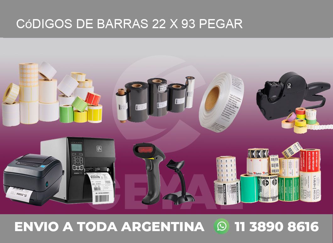 Códigos de Barras 22 x 93 pegar
