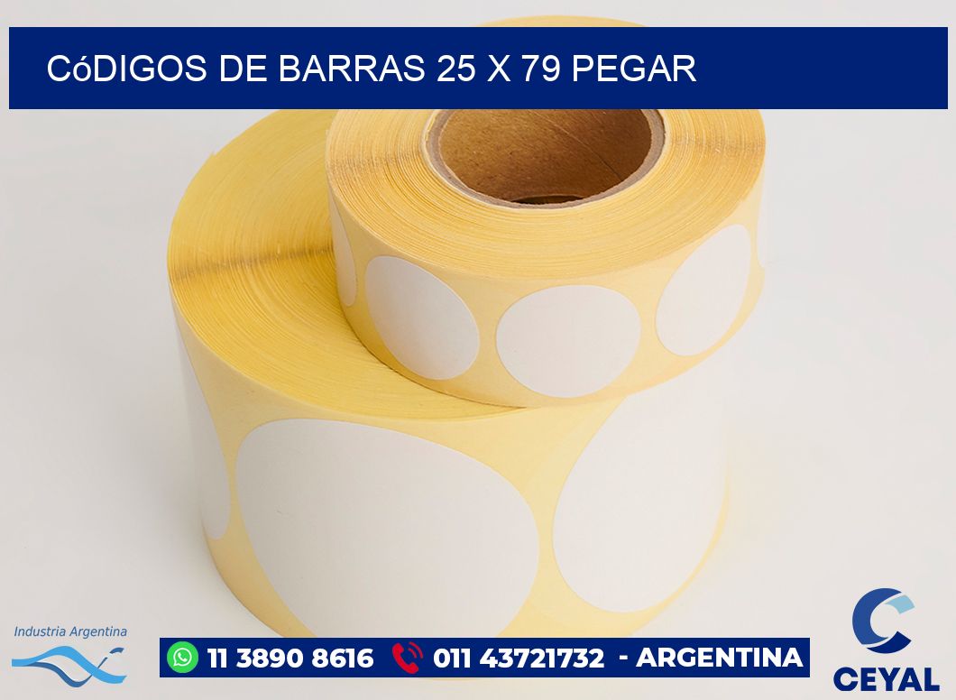 Códigos de Barras 25 x 79 pegar