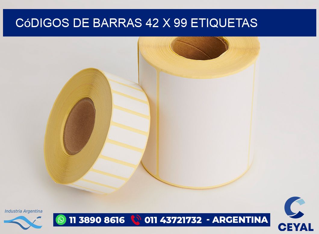 Códigos de Barras 42 x 99 etiquetas